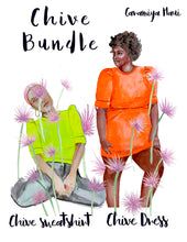Load image into Gallery viewer, Chive bundle sweatshirt and dress patterns