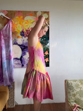 Load image into Gallery viewer, Hand-Dyed Rose Mauve Seersucker Bias Cut Midi Dress
