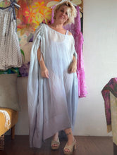 Load image into Gallery viewer, Hand-Dyed Cloud cupro Kaftan Dress — Adjustable Shoulder