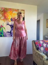 Load image into Gallery viewer, 26205 Hand-Dyed Lurex Rayon Drop Waist Dress — One of a Kind