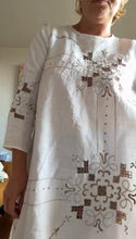 Load image into Gallery viewer, Antique Linen Cutwork Embroidered Dress — One of a Kind