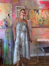 Load image into Gallery viewer, Hand-Dyed Cupro Column Dress with Adjustable Tie Straps