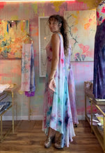 Load image into Gallery viewer, 26203 Hand-Dyed Cupro Maxi Dress — Watercolor Abstract, One of a Kind