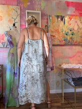 Load image into Gallery viewer, Hand-Dyed Cupro Column Dress with Adjustable Tie Straps
