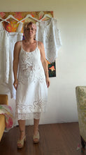 Load image into Gallery viewer, Antique Tablecloth Slip Dress with adjustable straps.  Size M/L