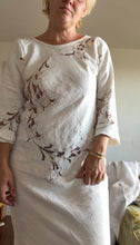 Load image into Gallery viewer, Antique Linen Bias Cut Dress with Cutwork Lace — One of a Kind