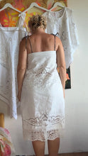 Load image into Gallery viewer, Antique White Embroidered Linen Cutwork Dress — One of a Kind