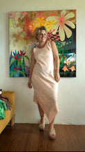 Load image into Gallery viewer, Bias-Cut Pink Brocade Dress — Reconstructed Vintage Tablecloth