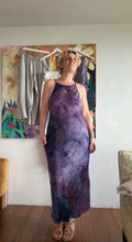 Load image into Gallery viewer, Bias Cut Maxi Slip Dress — Hand-Dyed Textured Cupro in Nebula Violet