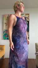 Load image into Gallery viewer, Bias Cut Maxi Slip Dress — Hand-Dyed Textured Cupro in Nebula Violet