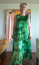 Load image into Gallery viewer, Emerald Forest Hand-Dyed Cupro Maxi Dress