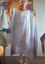 Load image into Gallery viewer, Hand-Dyed Cloud cupro Kaftan Dress — Adjustable Shoulder