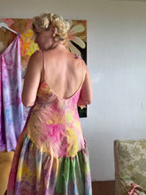 Load image into Gallery viewer, Hand-Dyed Rose Mauve Seersucker Bias Cut Midi Dress