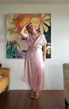 Load image into Gallery viewer, 26215 Hand-Dyed shimmer Wrap Dress in Rose Petal — One of a Kind