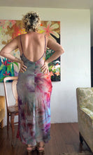 Load image into Gallery viewer, Hand-Dyed Textured Cupro Bias Cut Slip Dress — Crimson &amp; Violet | Size M/L