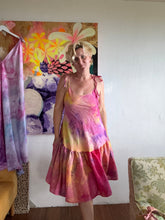 Load image into Gallery viewer, Hand-Dyed Rose Mauve Seersucker Bias Cut Midi Dress