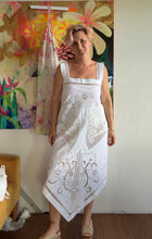 Load image into Gallery viewer, 26182 Antique Linen Cutwork Tablecloth Dress