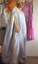 Load image into Gallery viewer, Hand-Dyed Cloud cupro Kaftan Dress — Adjustable Shoulder