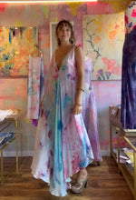 Load image into Gallery viewer, 26203 Hand-Dyed Cupro Maxi Dress — Watercolor Abstract, One of a Kind