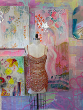Load image into Gallery viewer, Hand-Dyed Vintage Button Mini Dress — One of a Kind