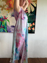 Load image into Gallery viewer, Hand-Dyed Cupro Maxi Dress — Watercolor Abstract, One of a Kind