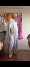 Load image into Gallery viewer, Hand-Dyed Cloud cupro Kaftan Dress — Adjustable Shoulder