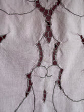 Load image into Gallery viewer, 26123 Pink Cutwork Linen Dress — Vintage Tablecloth, Over-Dyed, One of a Kind