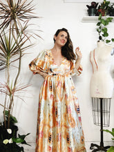 Load image into Gallery viewer, Long sleeve plunge neckline dress