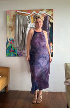 Load image into Gallery viewer, Bias Cut Maxi Slip Dress — Hand-Dyed Textured Cupro in Nebula Violet