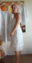 Load image into Gallery viewer, Antique White Embroidered Linen Cutwork Dress — One of a Kind