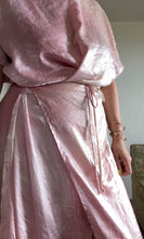 Load image into Gallery viewer, 26215 Hand-Dyed shimmer Wrap Dress in Rose Petal — One of a Kind