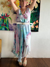 Load image into Gallery viewer, Hand-Dyed Cupro Maxi Dress — Watercolor Abstract, One of a Kind