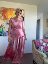 Load image into Gallery viewer, 26205 Hand-Dyed Lurex Rayon Drop Waist Dress — One of a Kind