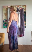 Load image into Gallery viewer, Bias Cut Maxi Slip Dress — Hand-Dyed Textured Cupro in Nebula Violet