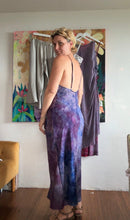 Load image into Gallery viewer, Bias Cut Maxi Slip Dress — Hand-Dyed Textured Cupro in Nebula Violet