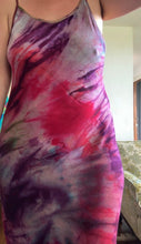 Load image into Gallery viewer, Hand-Dyed Textured Cupro Bias Cut Slip Dress — Crimson &amp; Violet | Size M/L