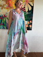 Load image into Gallery viewer, Hand-Dyed Cupro Maxi Dress — Watercolor Abstract, One of a Kind