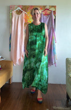 Load image into Gallery viewer, Emerald Forest Hand-Dyed Cupro Maxi Dress