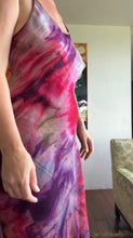 Load image into Gallery viewer, Hand-Dyed Textured Cupro Bias Cut Slip Dress — Crimson &amp; Violet | Size M/L