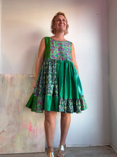 Load image into Gallery viewer, Tiered dress made from vintage silks