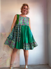 Load image into Gallery viewer, Tiered dress made from vintage silks