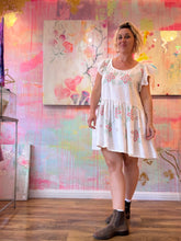 Load image into Gallery viewer, dress with gathered skirt and ruffle sleeves 250927