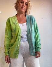 Load image into Gallery viewer, Upcycled hand dyed cashmere cardigan