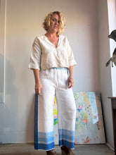 Load image into Gallery viewer, Blue tablecloth pants 25031