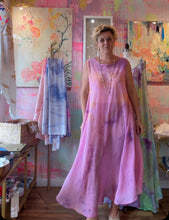 Load image into Gallery viewer, 26196 Hand-Dyed Deadstock Cupro Lurex Pinstripe Dress — One of a Kind
