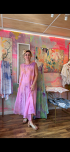 Load image into Gallery viewer, 26196 Hand-Dyed Deadstock Cupro Lurex Pinstripe Dress — One of a Kind