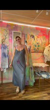 Load image into Gallery viewer, Hand-dyed deadstock cupro bias cut slip dress, three-quarter view