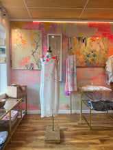 Load image into Gallery viewer, 26185 Antique White Embroidered Linen Cutwork Dress — One of a Kind