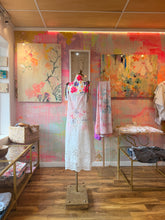 Load image into Gallery viewer, 26185 Antique White Embroidered Linen Cutwork Dress — One of a Kind