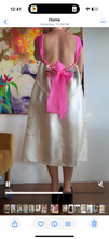 Load image into Gallery viewer, low back dress made from a 1940s satin coverlet 251213